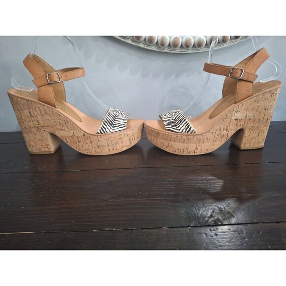 EUC Dolce Vita Animal Print Randi Cork Platform Sandal/Pre-owned, Sz. 10 - Picture 4 of 9